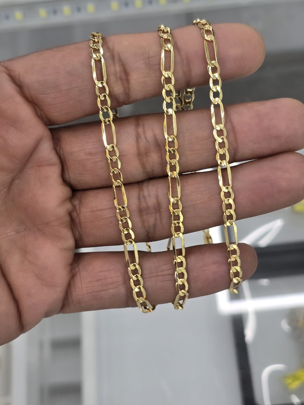10kt Real Gold Figaro Chain 4 mm 26 Inches